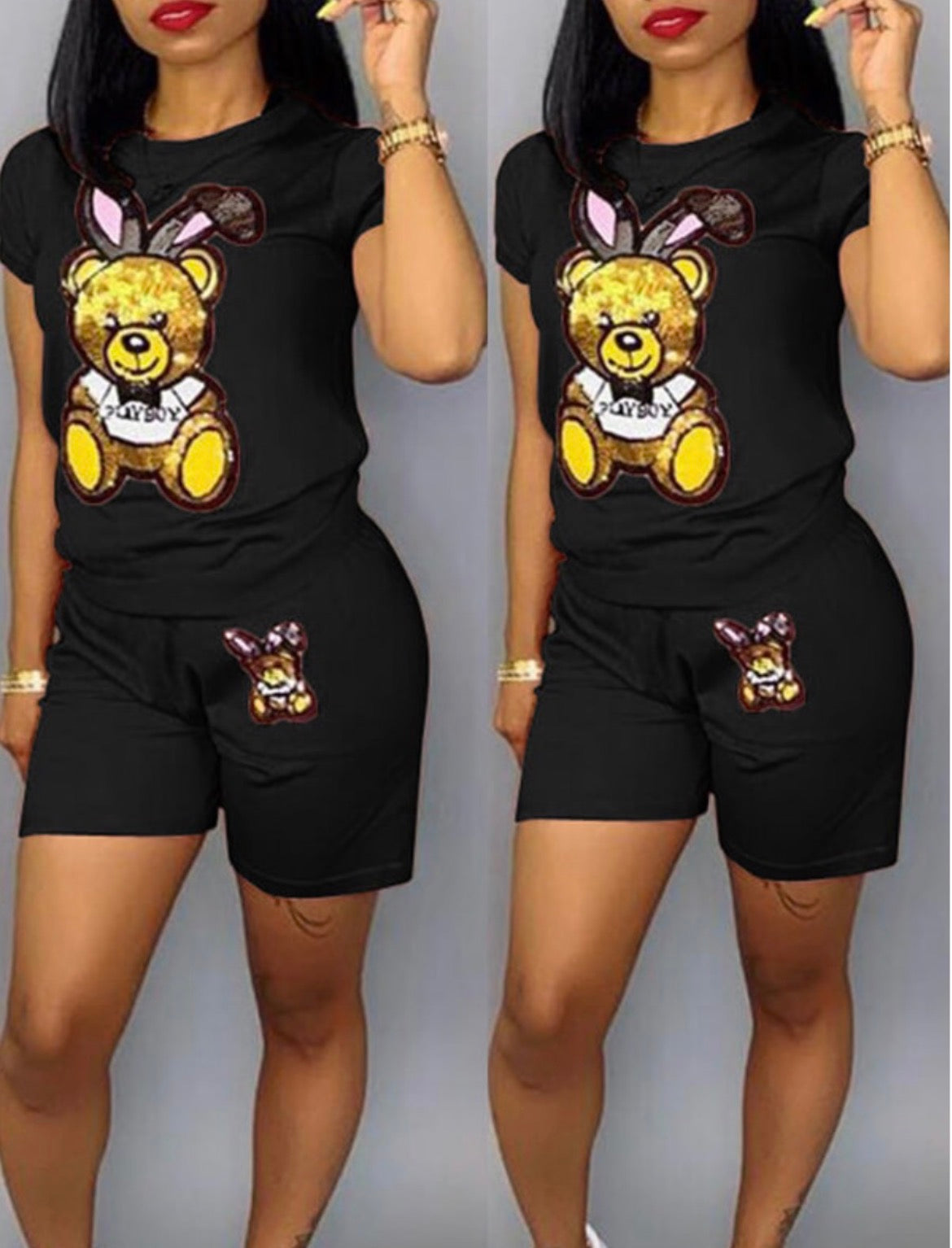 Two piece cartoon print